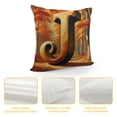 thumbnail image 4 of Leisuo English Alphabet Eucalyptus Leaves Throw Pillow Cover, Square Modern Spring Summer Letter Cushion Case Monogram Decoration for Sofa Couch White, 4 of 5