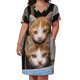 thumbnail image 3 of Vestido holgado con bolsillos y diseño de gatitos en una ventana vintage azul, ropa de mujer, novedades 2025, vestido largo de verano para mujer, 3 of 7