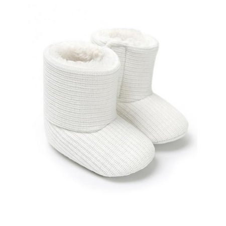 

Topumt Little Baby Fleece Fur Knit Snow Boots Infant Warm Winter