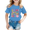 thumbnail image 1 of T-shirts Filles Enfants Filles Garçons Col Rond Manches Courtes Tee Été Décontracté T-Shirt Hauts Filles Bleu 6 Ans-7 Ans, 1 of 4