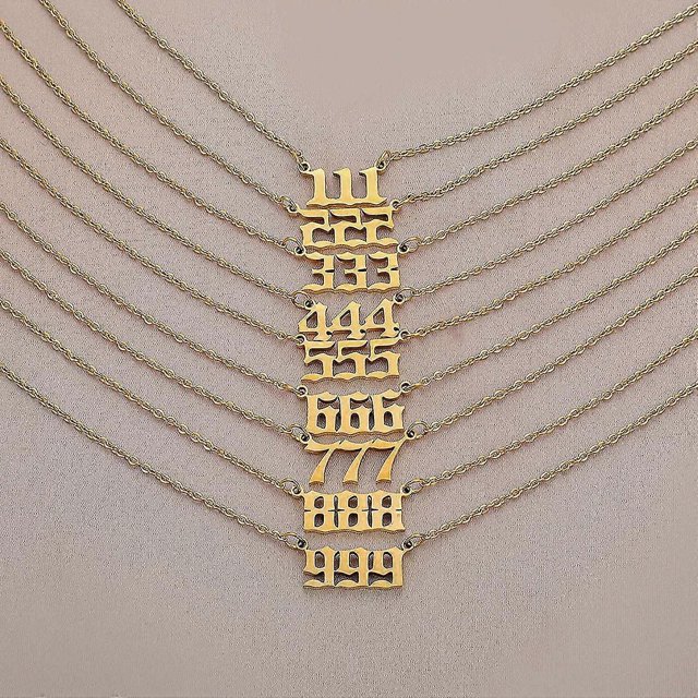 Number Necklace Retro Fine Workmanship Creative Women Wear Number Necklace for Outdoor Wear-8-Gold-Product code 51943 8 Gold