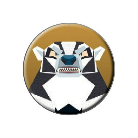 Geometric Badger Black And White - Honey Lapel Hat Pin Tie Tack Small Round
