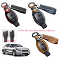 thumbnail image 2 of xinxixnxx Car Key Cover Leather 3 Buttons Vehicle Case Remote Automobile Keyring Guard Parts Replacement for A W176 B W246 Blue, 2 of 6