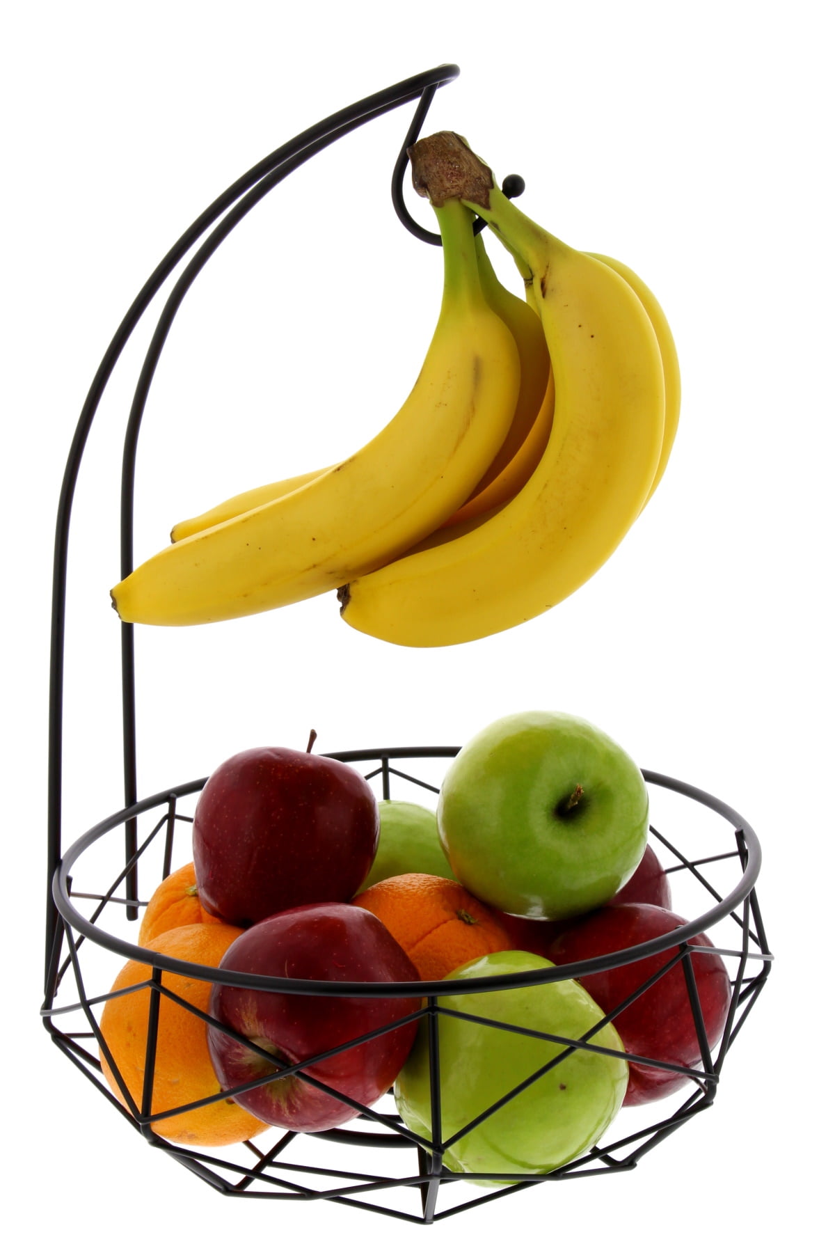 Chrome Wire Fruit Bowl With Banana Tree Hanger Hook Holder Storage Rack Basket