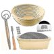 thumbnail image 1 of Bread Proofing Basket Set Of 2 With Kit-round And Ovel Bread Baking Bowl -bread Lame- Dough Scraper, 1 of 5