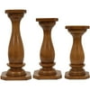 Better Homes and Gardens Set of 3 Honey Pine Pillar Candle Holders