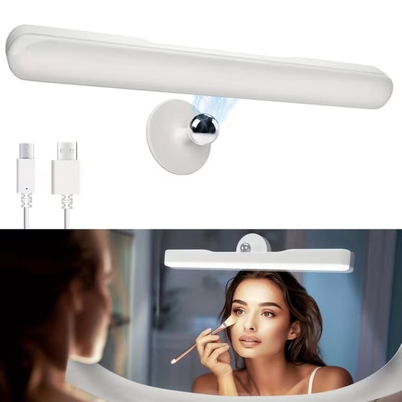 Wireless Vanity Lights for Mirror, Rechargeable Battery Operated Stick on Lamp, Adjustable Color Brightness & Angle Makeup Light, Cordless Magnetic LED Bar Renter Friendly Lighting Decor Gift