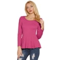 thumbnail image 1 of CamiBásiDe ManLarCon Cuello Redondo Y Peplum Informal PaMujer CiruepúrpuS, 1 of 6