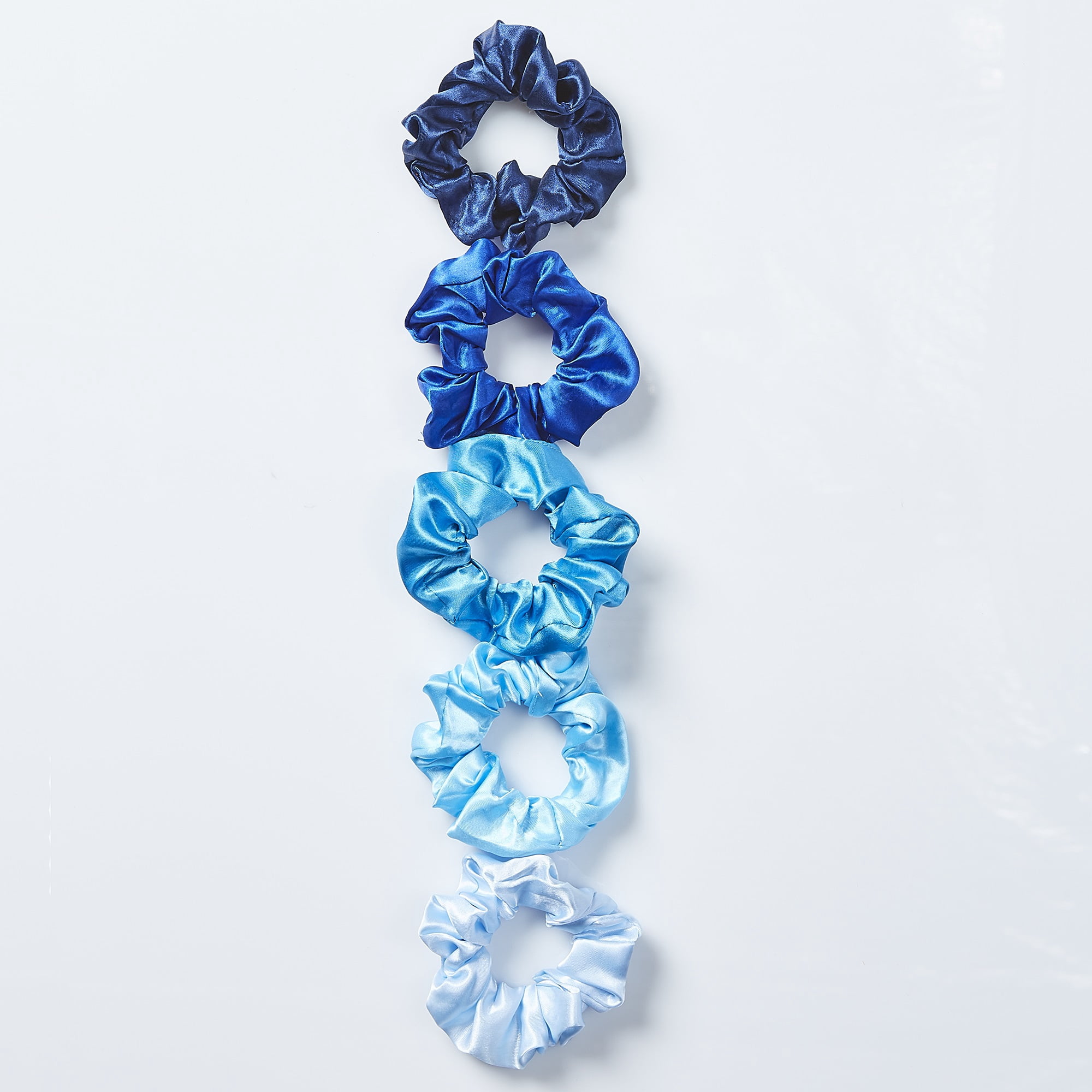 Tickled Pink Women's Blue Scrunchie (Set of 5)