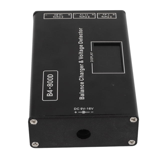 Cargador De Equilibrio De Batería De Litio, Batería De Ahorro De Energía Negra Cargador De Equilibrio Lipo De Litio Carcasa De aleación De Aluminio Con Pantalla De Voltaje Para