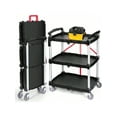 thumbnail image 1 of Chariot Utilitaire Pliable à 3 Niveaux, Chariot Roulant Robuste de 165 Lb avec Roues à Freins Pivotants à 360°, Chariot d'Outils de Garage Portable pour Entrepôt, Bureau, Maison, 1 of 5
