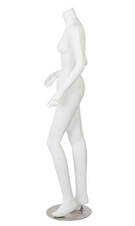 SSWBasics Female White Fiberglass Mannequin -- Headless - Height 5'3" - With Base