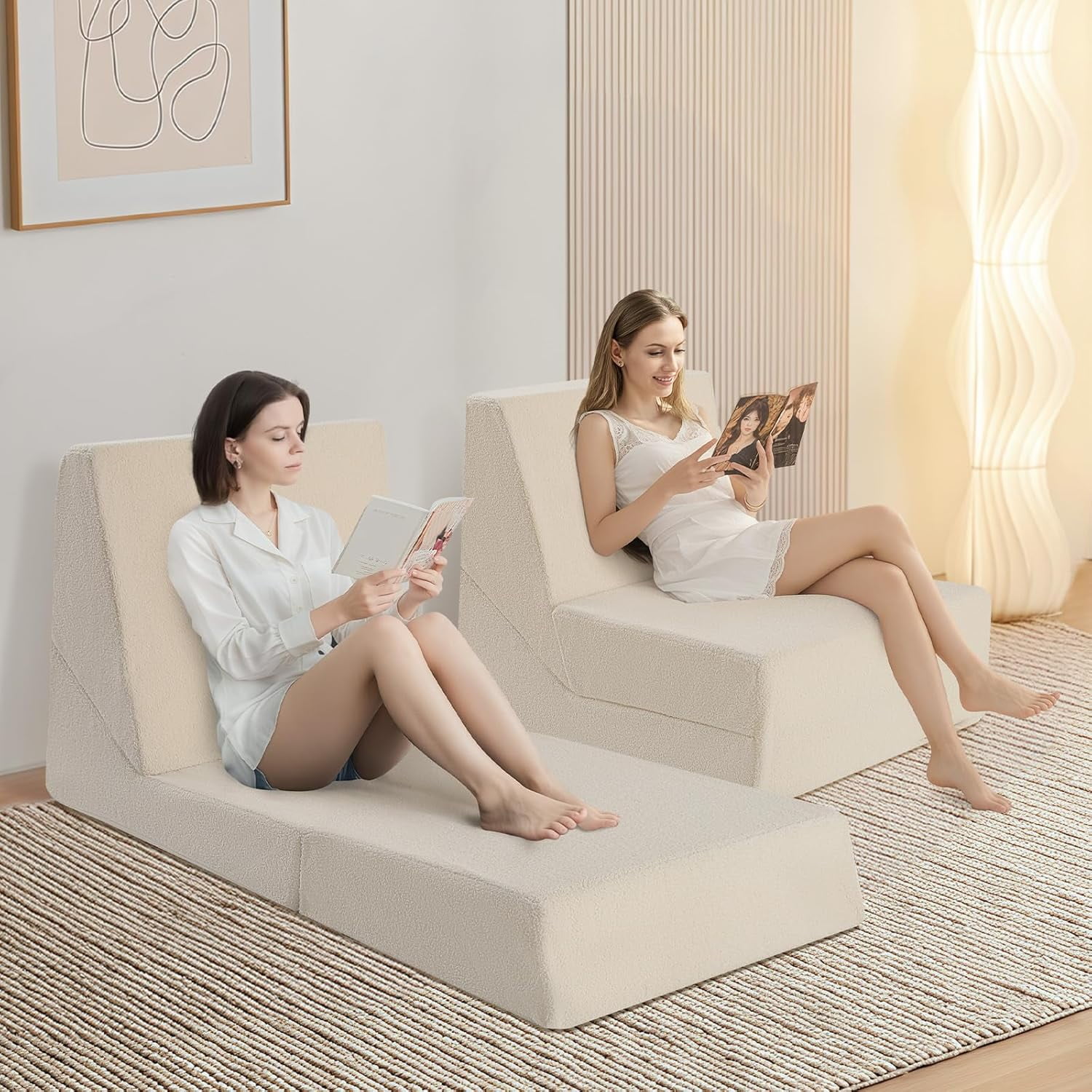 Boneless Chair Foldable Futon Bed Sleeper for Adults, Sofa Bed