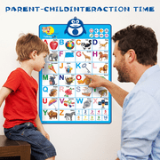 Beefunni Learning Toys for Toddlers 1 2 3+Years, Electronic Interactive Alphabet Wall Chart, Talking ABC Learning Poster with Music Birthday Gifts for 2-6 Years Old Boys and Girls.