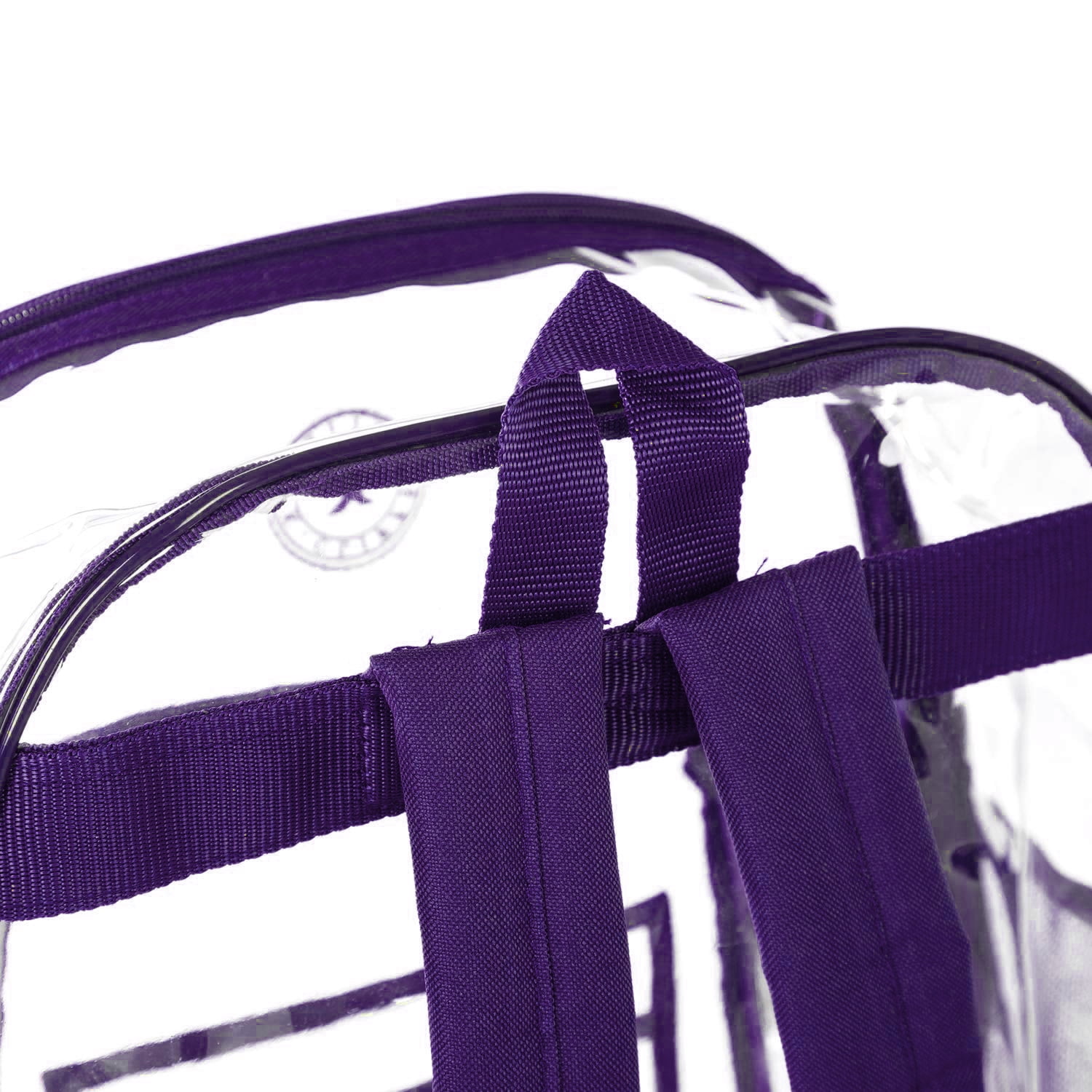 K-Cliffs Heavy Duty Clear Transparent Unisex 17"  School Backpack in Purple,Teen-Adult