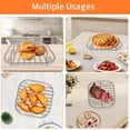 thumbnail image 5 of 8''×8'' Air Fryer Crisper Rack, Stainless Steel Replacement Crisper Plate Tray Durable & Dishwasher Safe (Silver), 5 of 9