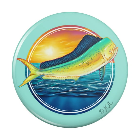 Mahi-Mahi Dolphinfish Dorado Fishing Deep Sea Sport Kitchen Refrigerator Locker Button Magnet