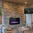 thumbnail image 3 of 42" Electric Fireplace Insert, 750W/1500W LED Fireplace w/Remote Control, 8H Timer & 12 Flame Colors, Wall Mounted Fireplace, Fireplace Heater, Recessed Electric Fireplace for Home RV, 3 of 10