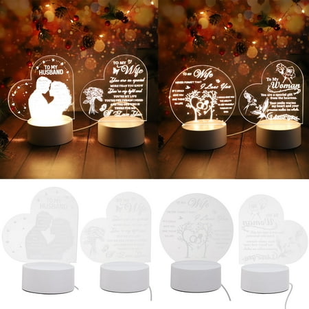 

HOOUDO Night Light Clearance Night Lights 3D Nightlight Love Girl Blessing Acrylic Atmosphere LED Lights toSend Wife and Husband Holiday Gifts