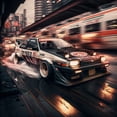 thumbnail image 4 of Maki 15x15 White Modern Wood Framed Wall Art Titled - Toyota Ae86 Drifting In Style Iii, 4 of 6