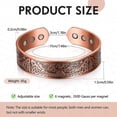 thumbnail image 2 of Pulsera magnética de cobre para hombres y mujeres, brazalete de cobre macizo con 6 imanes, pulsera de energía con imán de cobre rojo, tamaño ajustable con terciopelo, 2 of 5