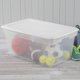 image 5 of Sterilite 90 Qt. Storage Box Plastic, White, Set of 4