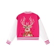 thumbnail image 4 of Staki Girls Christmas Sweatshirt Girl's Christmas Jacket Button Down Long Sleeve Preppy Outerwear(Hot Pink,5-6 Years), 4 of 7