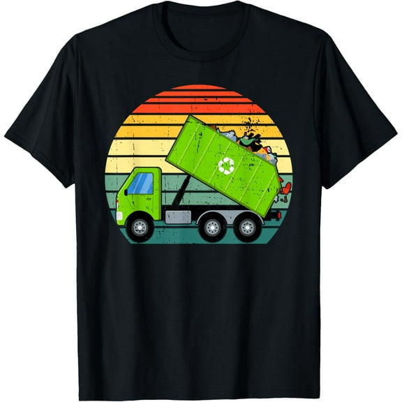 Retro Garbage Truck Waste Management Tee Boys Toddlers Kids T-Shirt