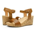 thumbnail image 5 of DREAM PAIRS Women Ankle Strap Wedge Sandals Open Toe Sandals One Strap Platform Heel Sandals Shoes NINI-8 CAMEL/PU Size 11, 5 of 6
