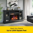 thumbnail image 5 of duraflame® Electric Fireplace Media Mantel for TVs up to 65 inches and Farmhouse Storage Cabinets, Black Embossed Ash, 5 of 10