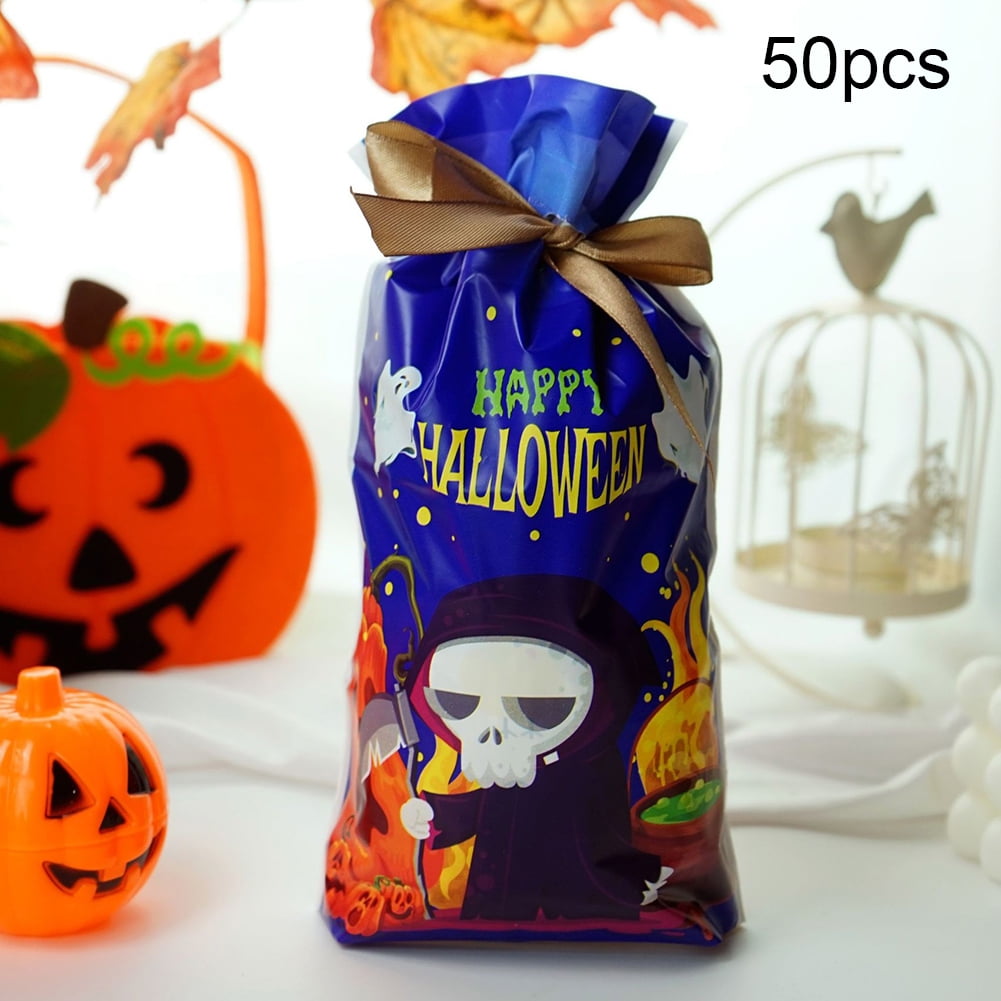 ~Pumpkins All Over FREE SHIPPING 40 Count NEW Halloween Treat Bags with Zip Seal 