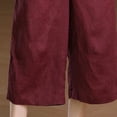 thumbnail image 4 of Womens Wide Leg Capri Pants Elastic Waist Ruched Loose Fit Capri Pants Casual Cropped High Waisted Trousers with Pockets, 4 of 5
