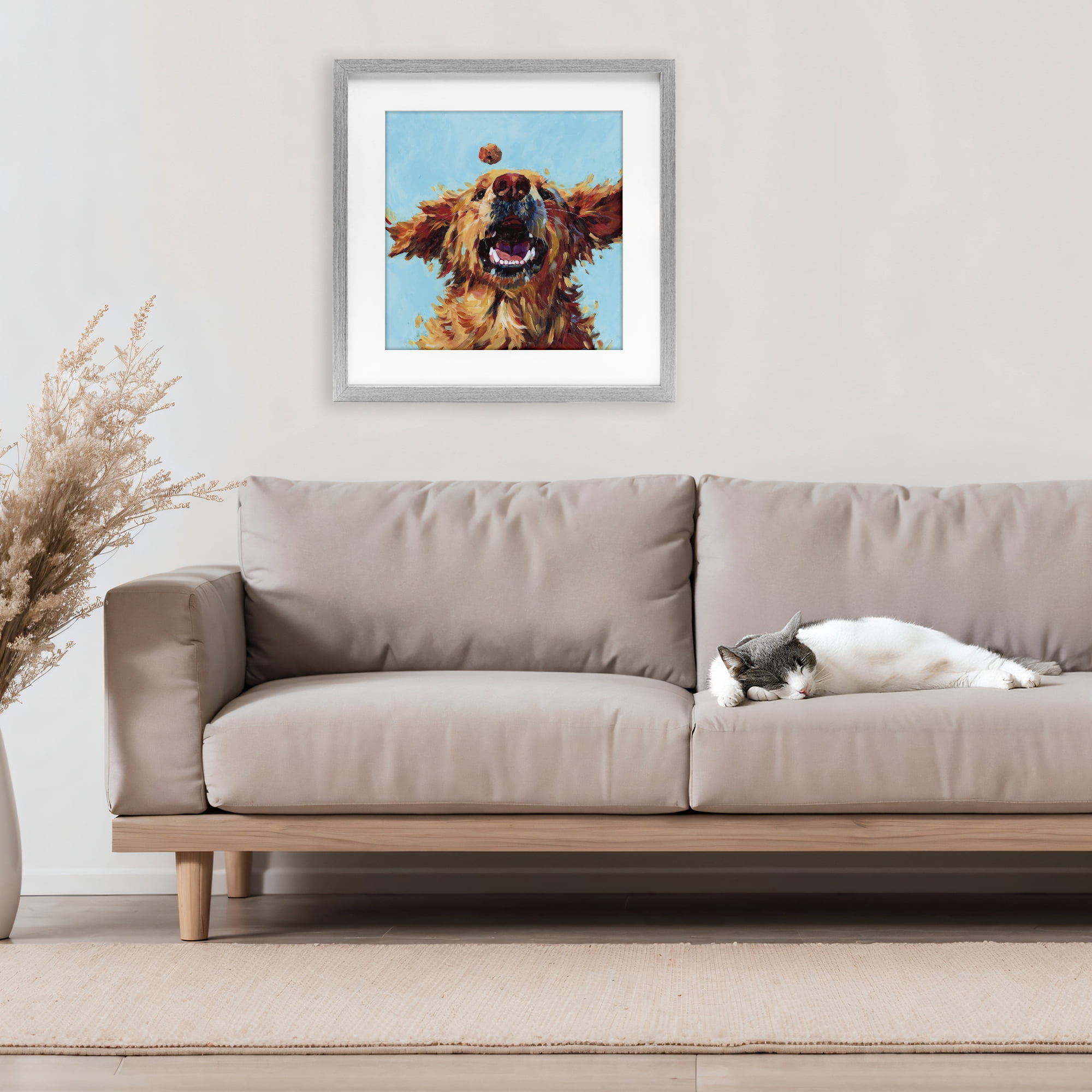 Stupell Industries Treato Loyal Dog Gray Framed Print Under Glass, design by Studio Bautista