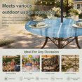 thumbnail image 6 of Round Outdoor Tablecloth with Umbrella Hole and Zipper, Light Blue Ombre Tablecloth with Elastic Waterproof, Modern Abstract Art Oil Painting Patio Table Covers for 45" - 54" Picnic Pool Tables, 6 of 9