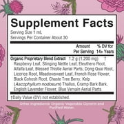 MaryRuths Herbal Wellness & Menstrual Support Liquid Drops for Women, Raspberry Leaf, USDA Organic, Vegan, Ages 14+, 1 Count, 1 fl oz (30ml)