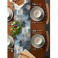 thumbnail image 2 of Navy Blue Grey Table Runner Cotton Linen 36 Inch Holiday Dresser Scarves, Modern Oil Painted Abstract Art Aesthetics Tablerunner for Kitchen Coffee Dining Bedroom Dinner Scarf Décor 13''x36'', 2 of 9