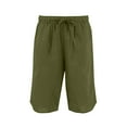 thumbnail image 5 of RYRJJ Women's Bermuda Shorts Wide Leg Cotton Linen Summer Casual Long Shorts Baggy High Waisted Drawstring Short Pants with Pockets(Green,XL), 5 of 6