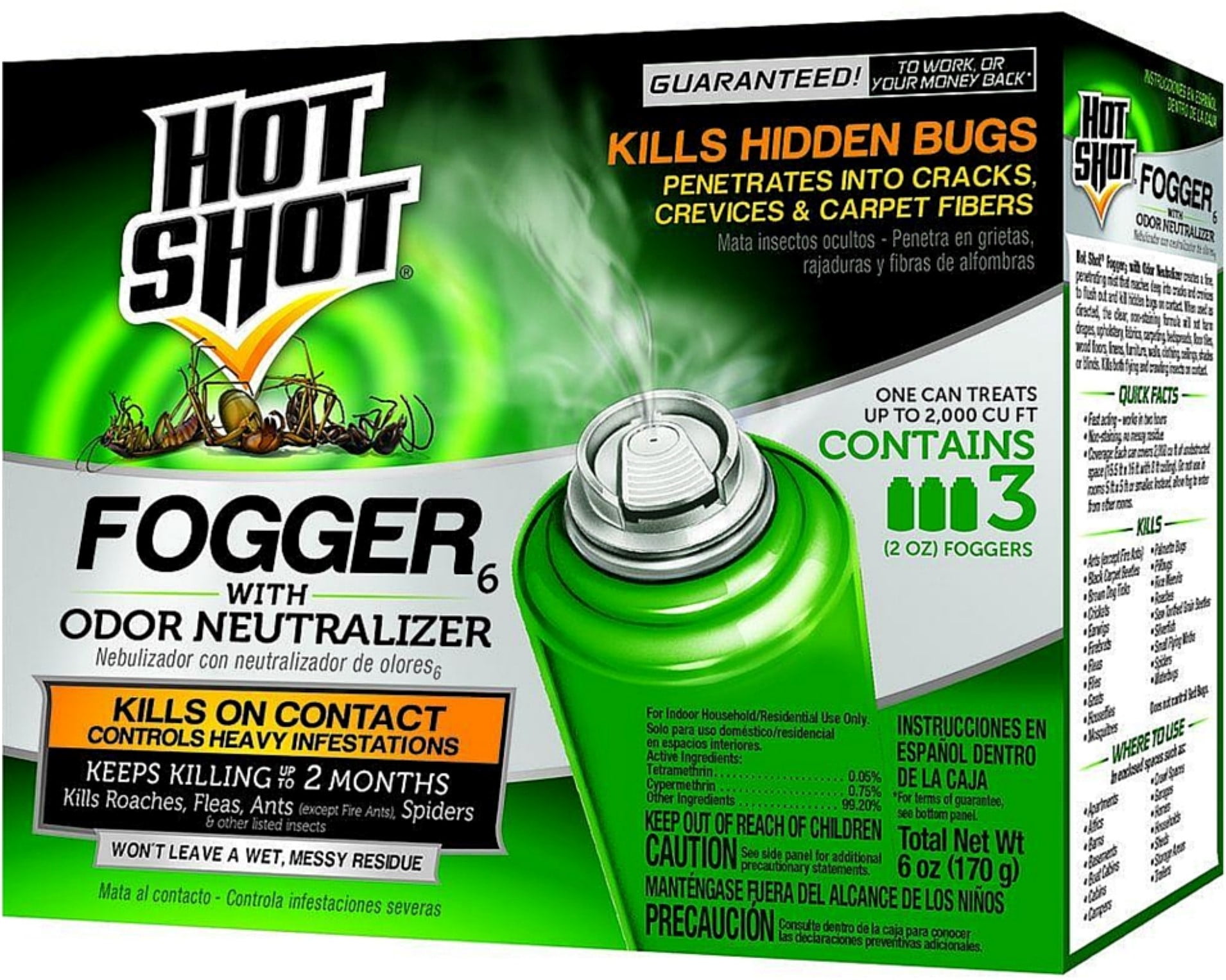 Hot Shot Indoor Insect Fogger 3 ea (Pack of 2)