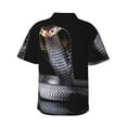 thumbnail image 3 of Daiia Black Cobra Snake Hawaiian Shirt for Men Gentle Cotton Regular Short Sleeve Casual-X-Large, 3 of 9
