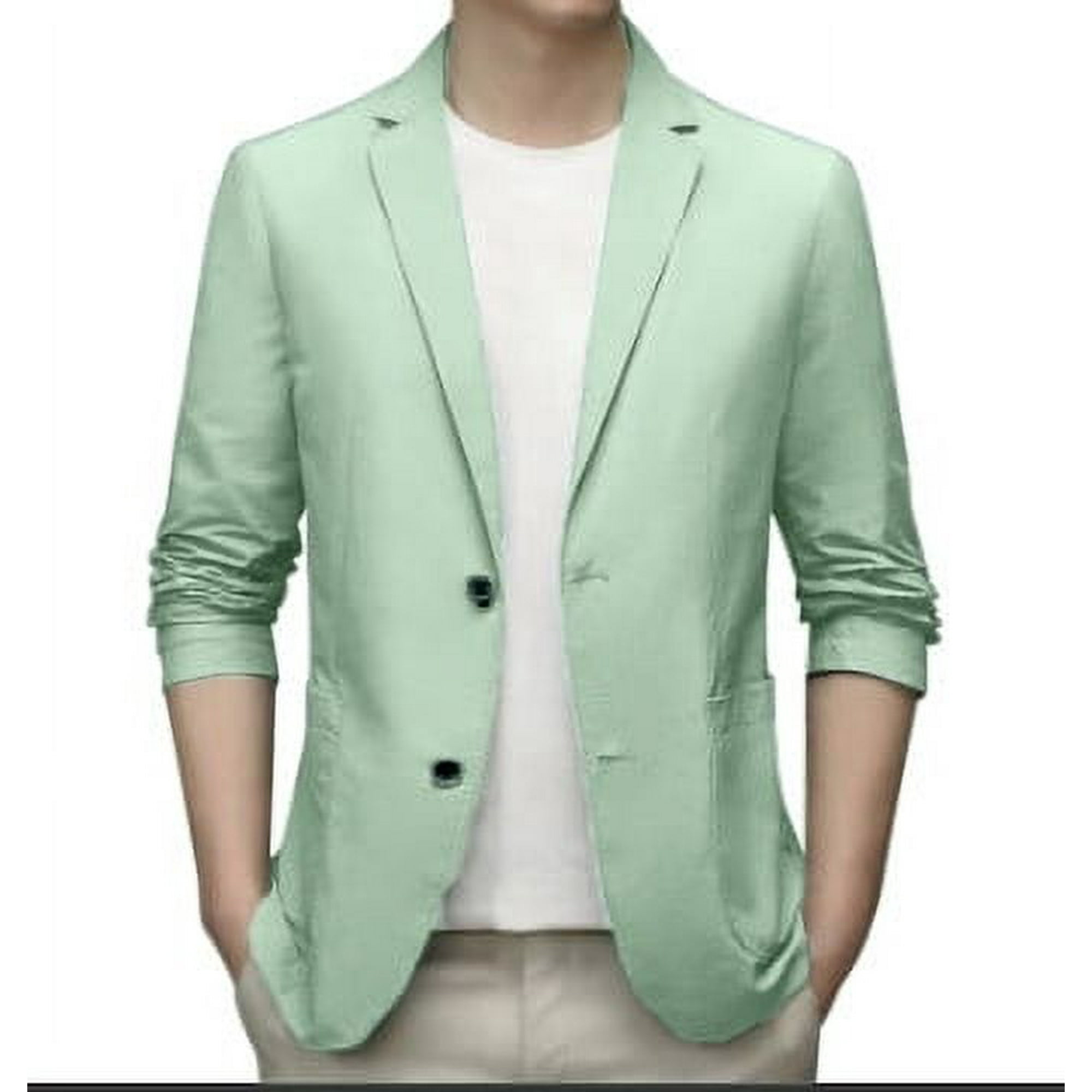 HAJGJP Stylish Men's Lightweight Summer Suit Jacket Casual Stretch