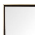 thumbnail image 2 of Rectangular Wooden Frame Mirror with Gold Trim, Espresso Brown, 2 of 6
