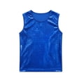 thumbnail image 2 of Girls Sequin Tank Tops Sleeveless Crewneck Sparkly Stage Performance Casual Dance Vests for Kids Size 130, 2 of 5