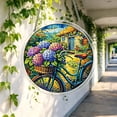 thumbnail image 4 of Round Acrylic Hanging Decor 20cm with Metal Chain, Colorful Art Ornament for Indoor Outdoor Garden Patio, Stained Glass Style Suncatcher for Wall Window or Tree Decoration, 4 of 5