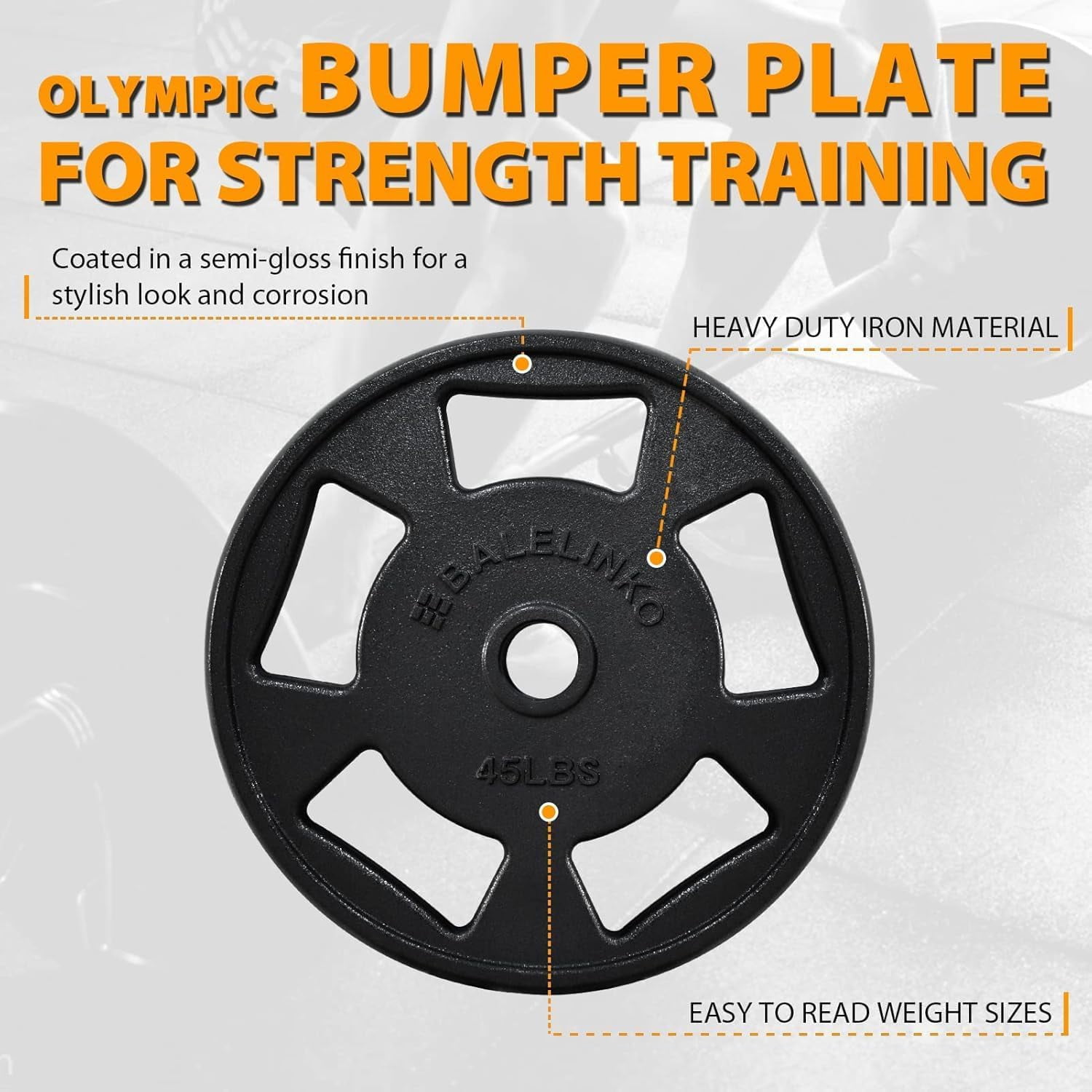 Cast Iron 2-Inch Olympic Grip Plate Weight Plate for Strength Training, Weightlifting and Crossfit