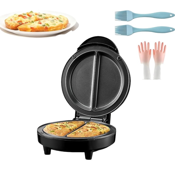 Dual-Zone Electric Omelette Maker, Omelette Pan Nonstick, Non Stick Coating, With Indicator Lights Anti-Silp Base Anti-Scald Handle Quick & Easy, No Flipping & Stove (1pcs)