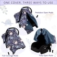 thumbnail image 6 of Baby Car Seat Cover, Breathable Infant Carseat Cover for Summer Peekaboo Opening Car Seat Canopy Cover, Nursing Cover for Baby Boys Girls (Blue Dinosaurs), 6 of 8