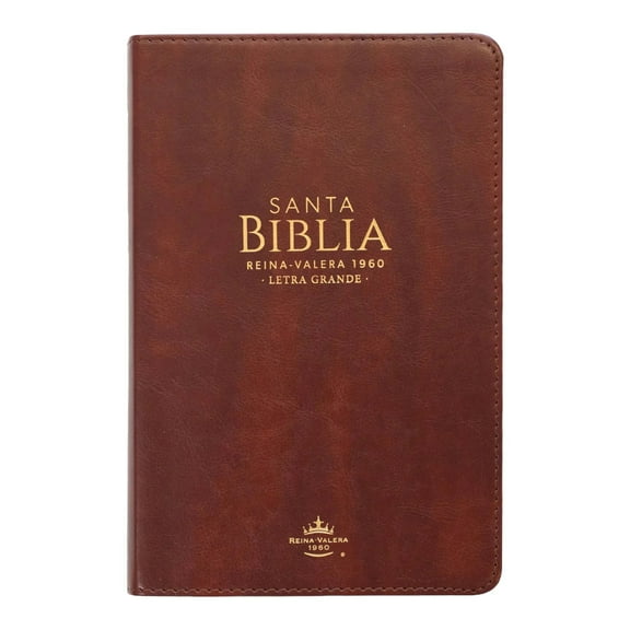 Biblia Reina Valera 1960 tamaño manual letra grande 12 puntos- Imitación Piel café. Colección clásica