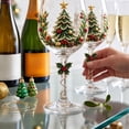 thumbnail image 6 of Hand-Painted Christmas Wine Glasses – Crystal Goblets with Tree Snowflake Design for Holiday, 6 of 6