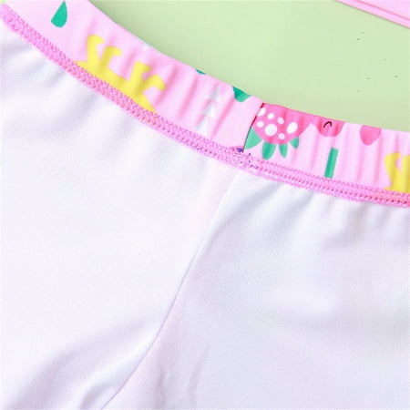 

TOWED22 Swimsuit Girls Toddler Kids Girl Baby Swimwear Long Sleeve Cartoon Print Top Shorts Pants Baby Girl Bathing Suits Pink