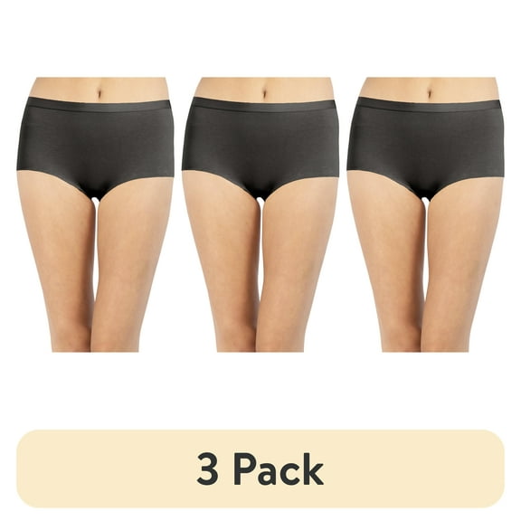(3 pack) No Boundaries Micro Brief Panty, Women’s and Women’s Plus, Sizes S-XXXL